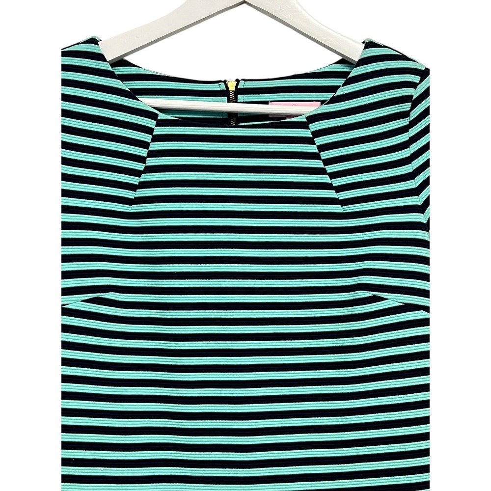 Lilly Pulitzer Mint Green and Black Striped Long Sleeve Dress - Picture 3 of 12
